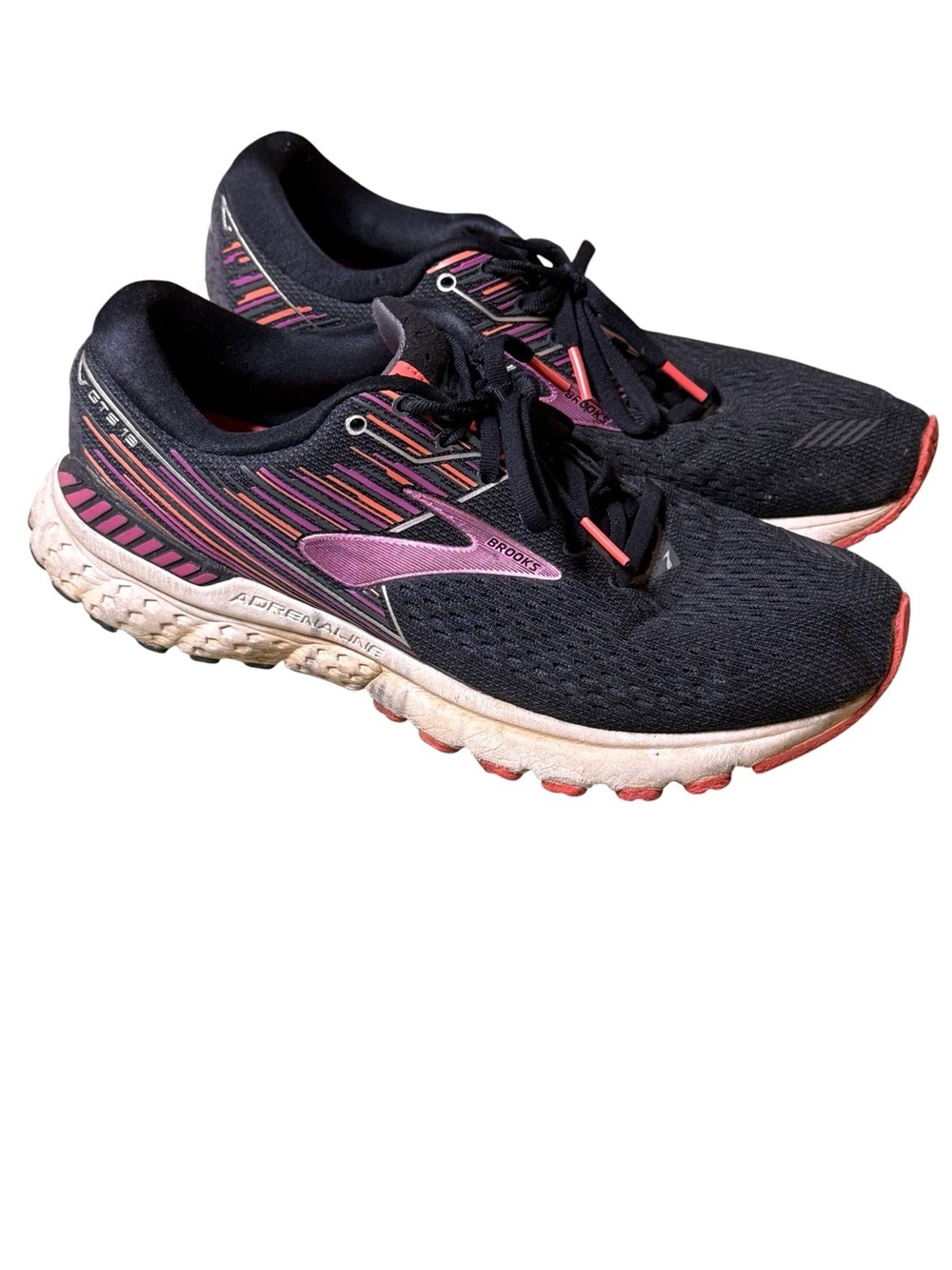 Brooks Adrenaline GTS 19 Black & Purple Women's 9.5 Running Shoes